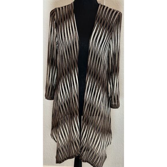 Chico’s Travelers Diamond Ombre Tilly Chocolate Chip Jacket Size 1 (Medium) NWT - Picture 1 of 5